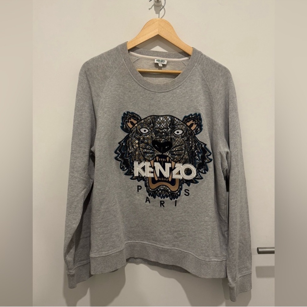Kenzo Heather Gray Crewneck Sweatshirt